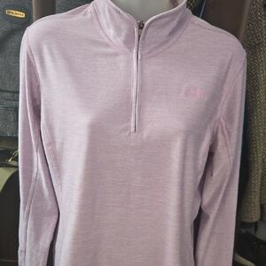 North Face 1/4 Zipper Lavender Top With FlashDry Technology, Thumbholes, L